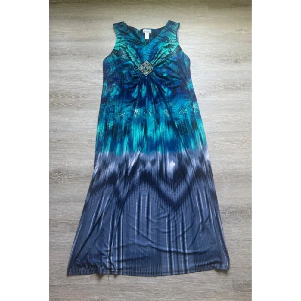 Catherine’s Y2K Boho Western Maxi Blue Dress Size 1X